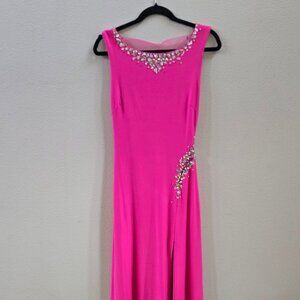 Hot Pink Beaded Prom Formal Dress by Landy Lee (Light in the Box) | Size 4